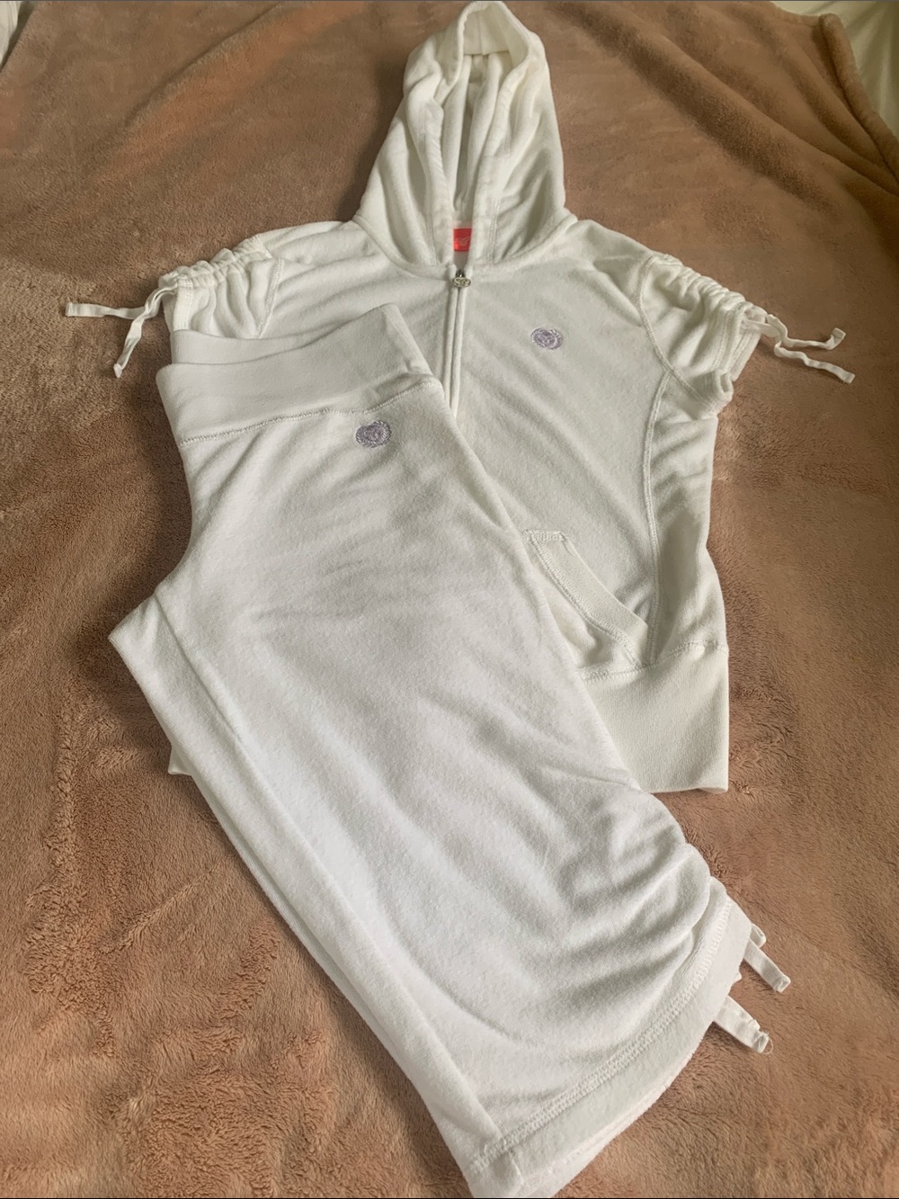 TNA Aritzia Terry Cloth Short Sleeve & Capri Jogger Set